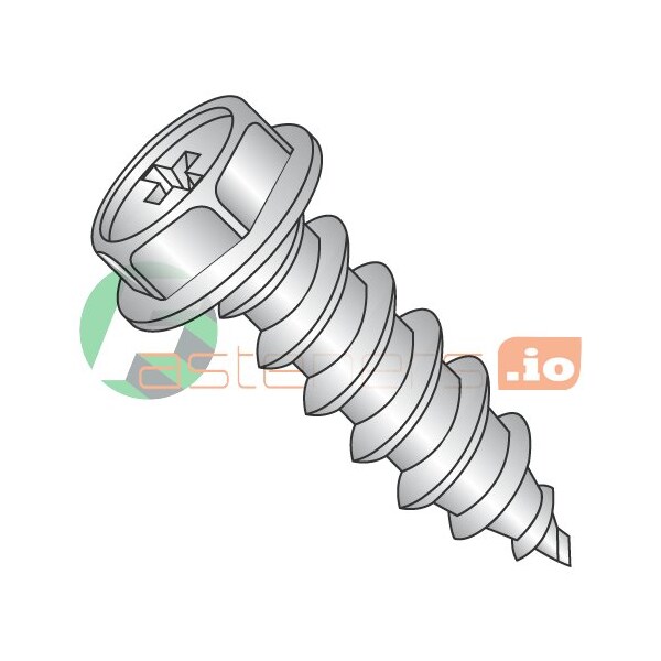Newport Fasteners Sheet Metal Screw, #8 x 1/2 in, 18-8 Stainless Steel Flange Hex Head Phillips Drive, 5000 PK 843129 - main